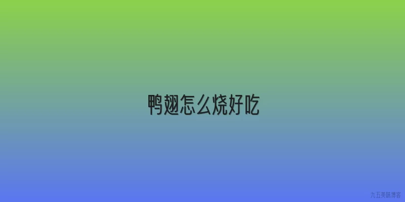 鸭翅怎么烧好吃
