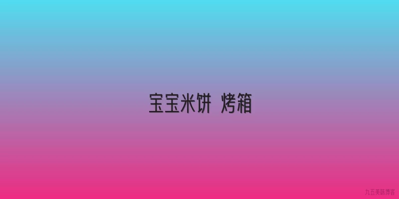 宝宝米饼 烤箱